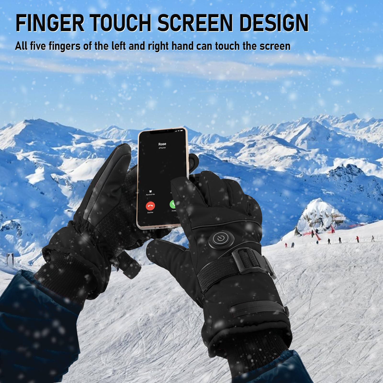 VLBPCR heated warm gloves inner lining, fleece-cotton blend for extra warmth.