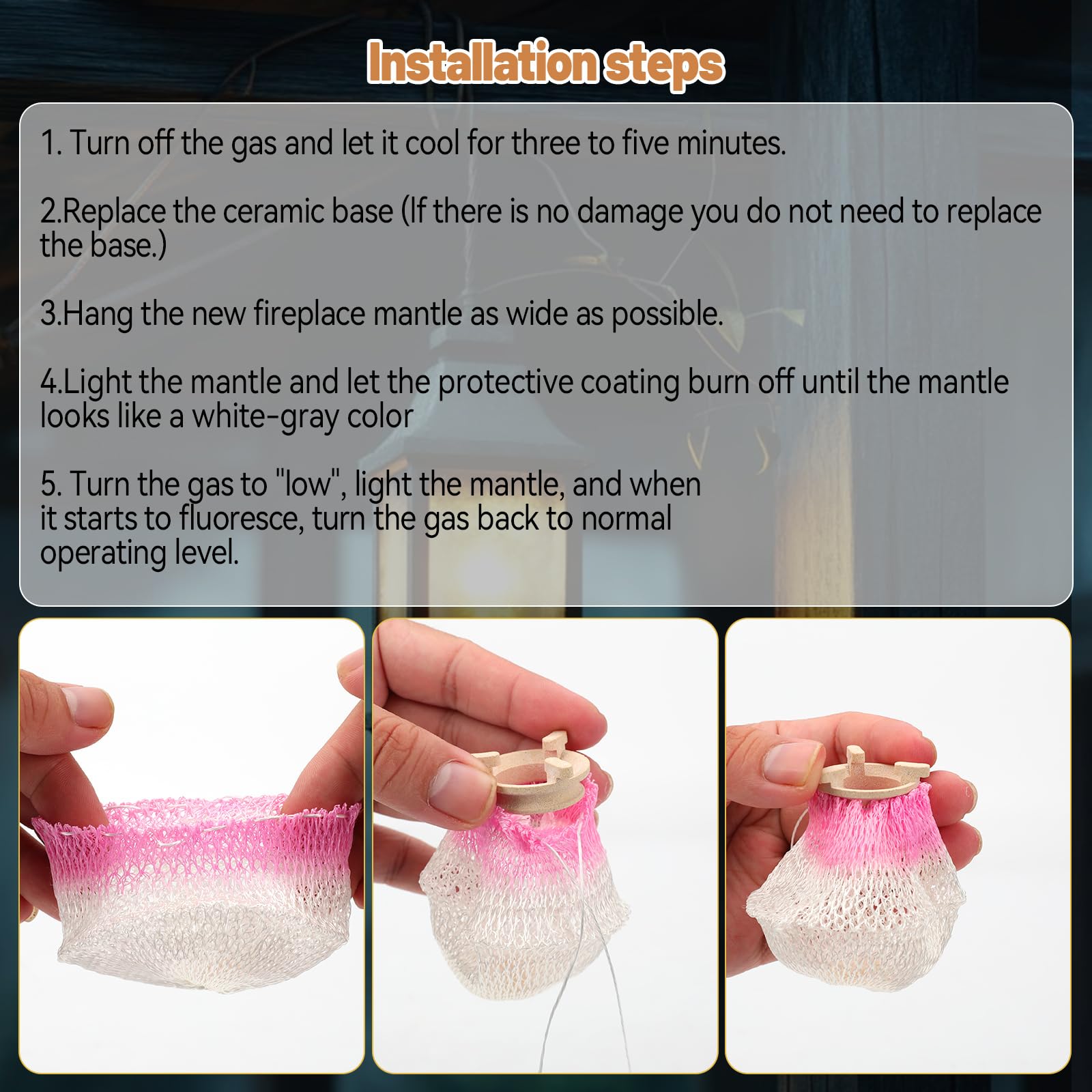 VLBPCR camping tent lighting with a ready-to-use mantle.
