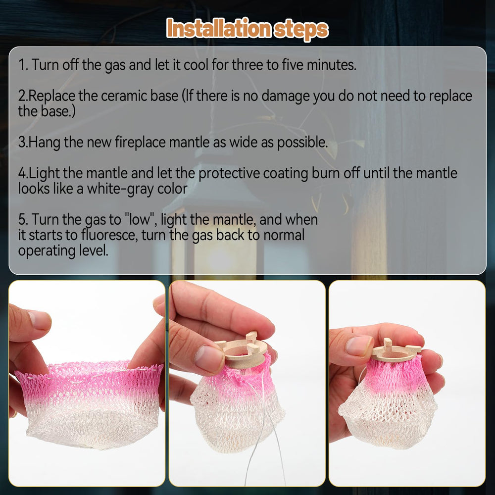 VLBPCR camping tent lighting with a ready-to-use mantle.