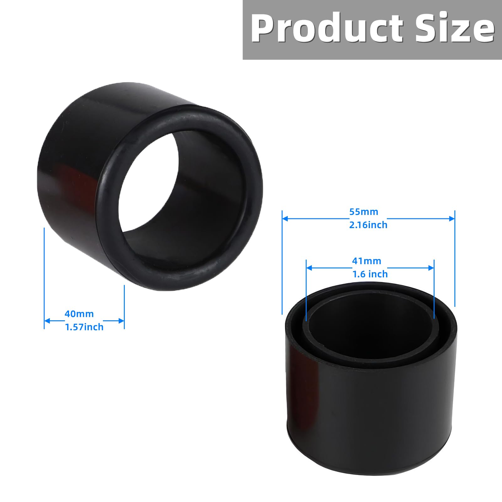 Vleant 8-piece silicone fishing rod holder black front view