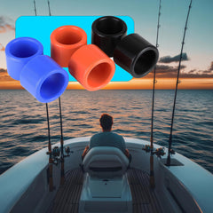 Vleant 8-piece silicone fishing rod holder blue front view