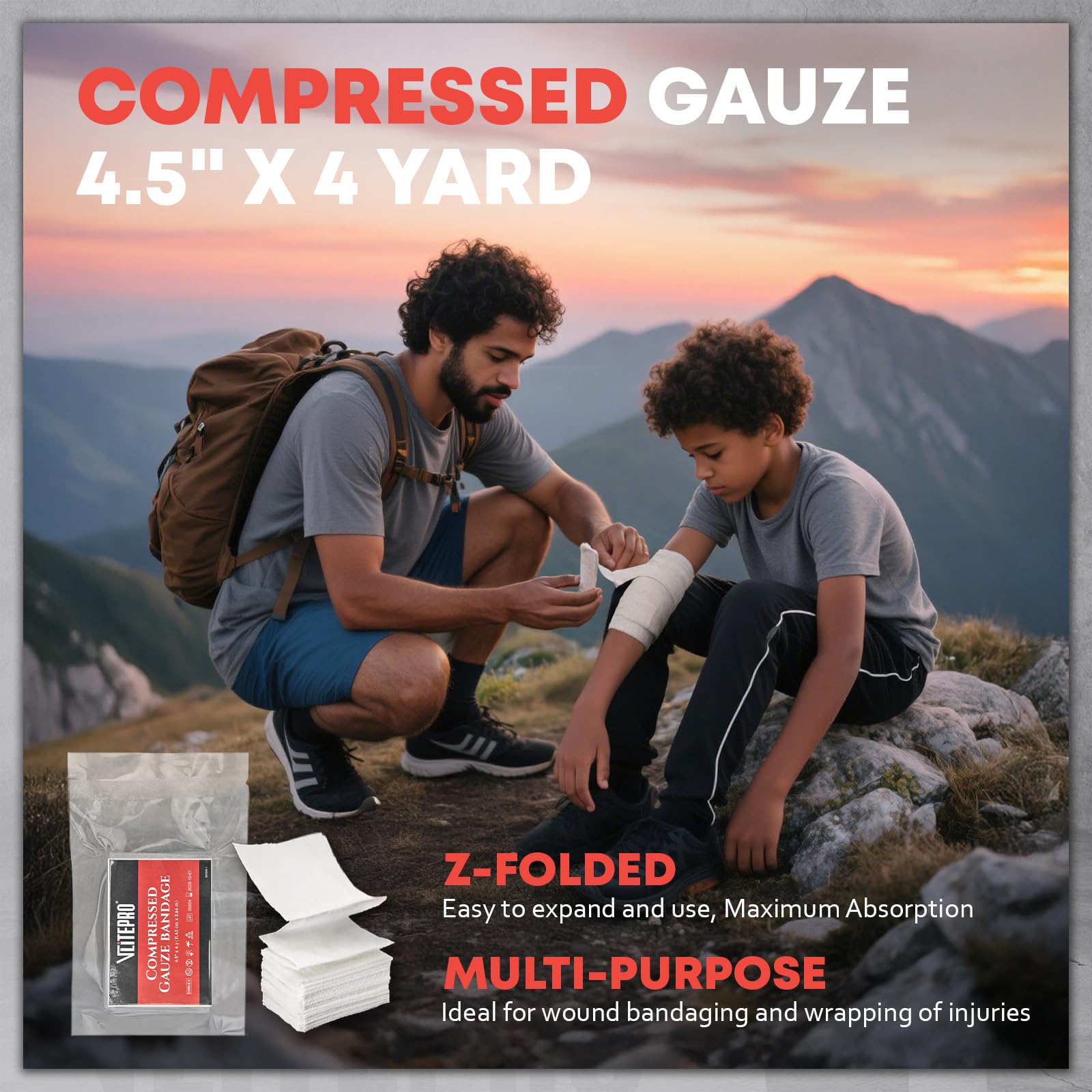 VLITEPRO emergency thermal blanket preserves body heat during cold-weather emergencies.