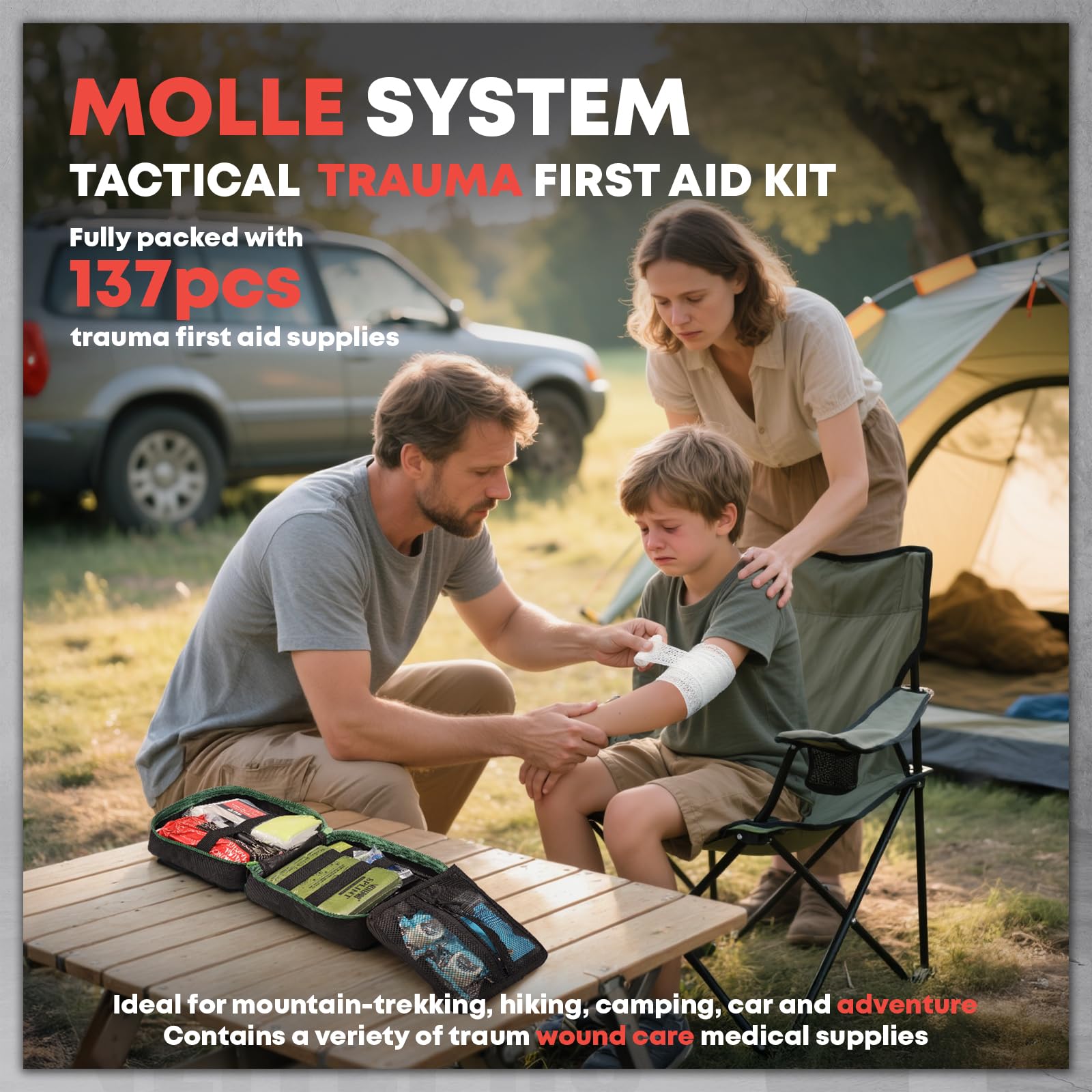 VLITEPRO Survival First Aid Kit compression bandage for secure stabilization