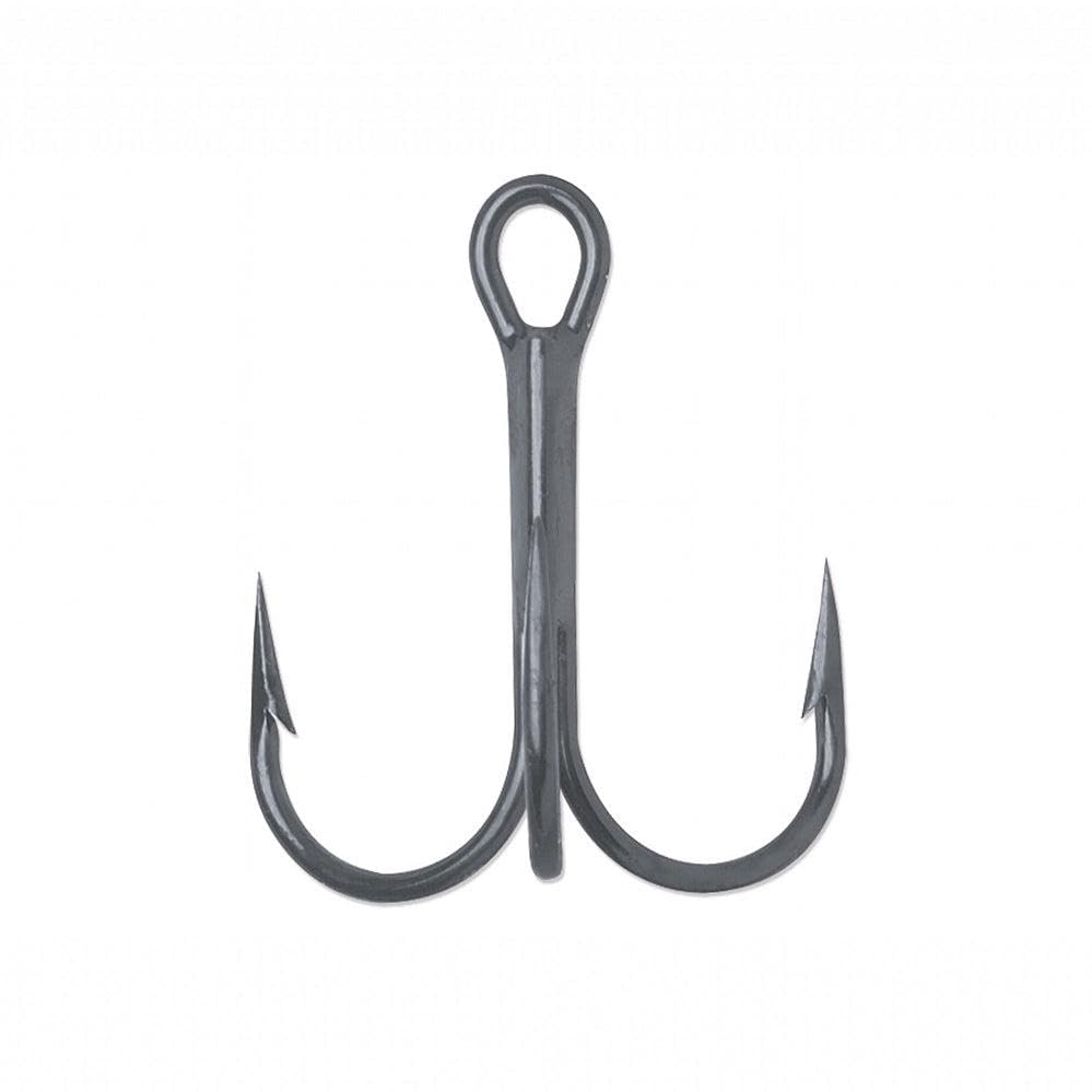 VMC 9650 X-Strong Round Bend Treble Hook in black nickel, 4/0, 25-pack for strong bait presentation