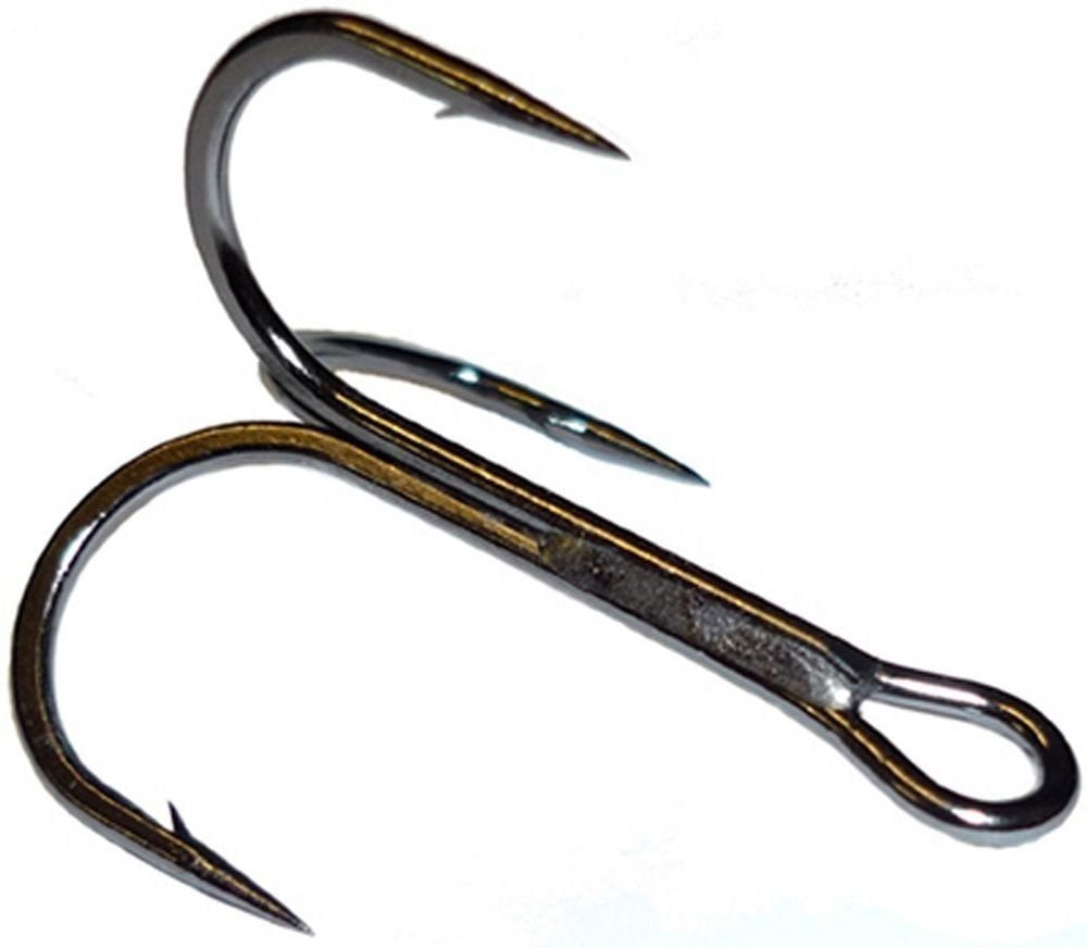 VMC 9650 X-Strong round bend treble hook in black nickel, durable for tough bites and reliable bait