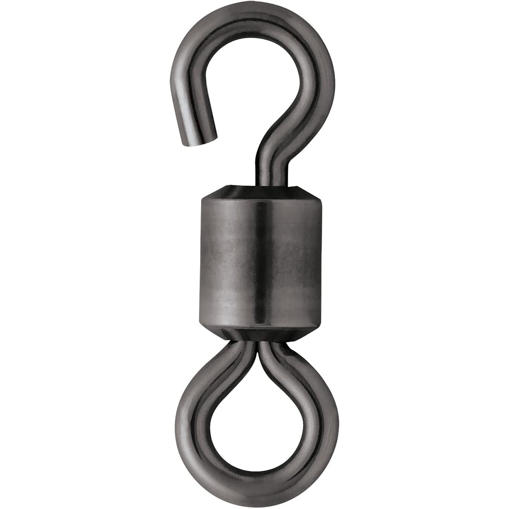 VMC black stainless open eye rolling swivel for saltwater rigs reduces line twists