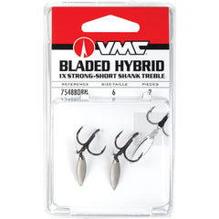 VMC Bladed Hybrid Treble Short 1X Black Nickel 3 closeup highlights rotation and vibration.
