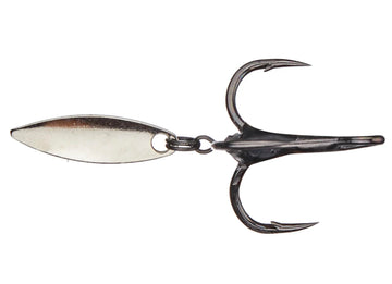 VMC Bladed Hybrid Treble Short 1X Black Nickel #8 side view enhances stealth during retrieve
