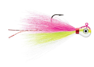 VMC Bucktail Jig 1/16 Purple Albino boosts visual appeal for versatile fishing techniques