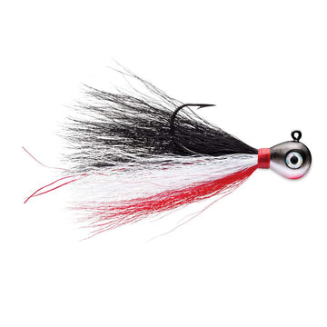 VMC Bucktail Jig 1/4 Firetiger hair detail shows durable bucktail profile