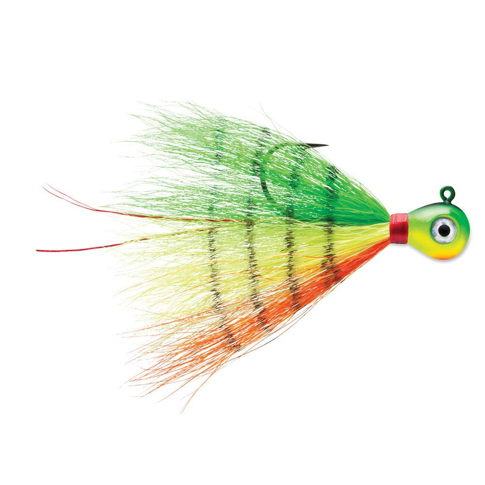 VMC Bucktail Jig 1/4 Firetiger in-water action highlights lifelike flutter