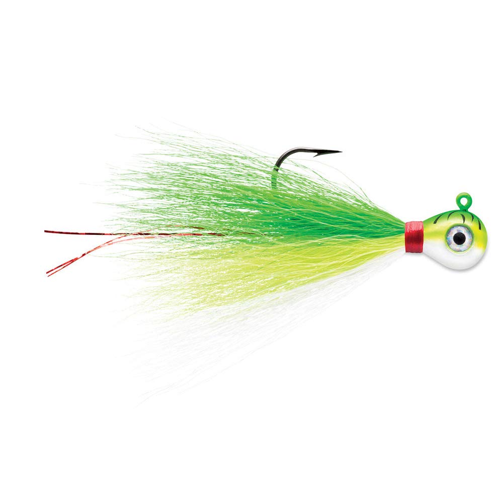 VMC Bucktail Jig 1/4 Firetiger packaging showcases ready-to-use lure