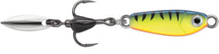 VMC Bladed Bull Spoon Glow Hot Perch for versatile freshwater and saltwater fishing.