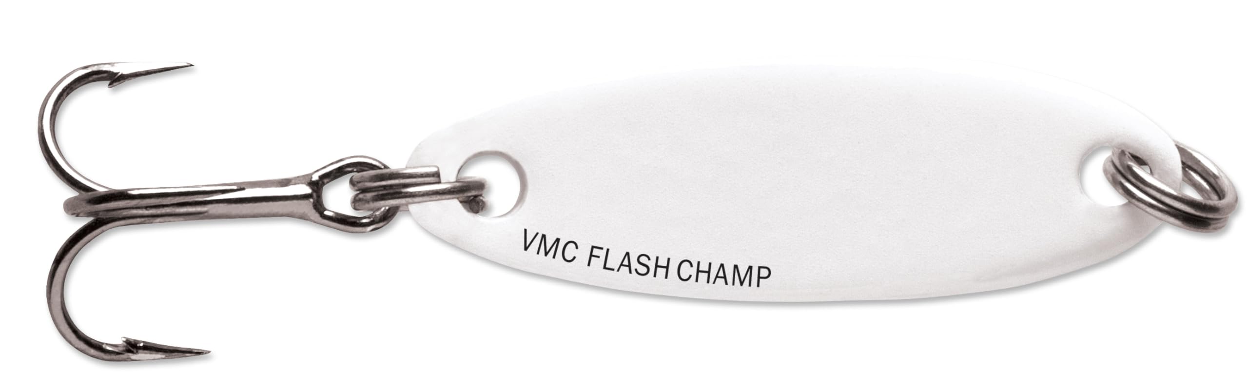 VMC Flash Champ Spoon in action; versatile lure for jigging, casting, or trolling.