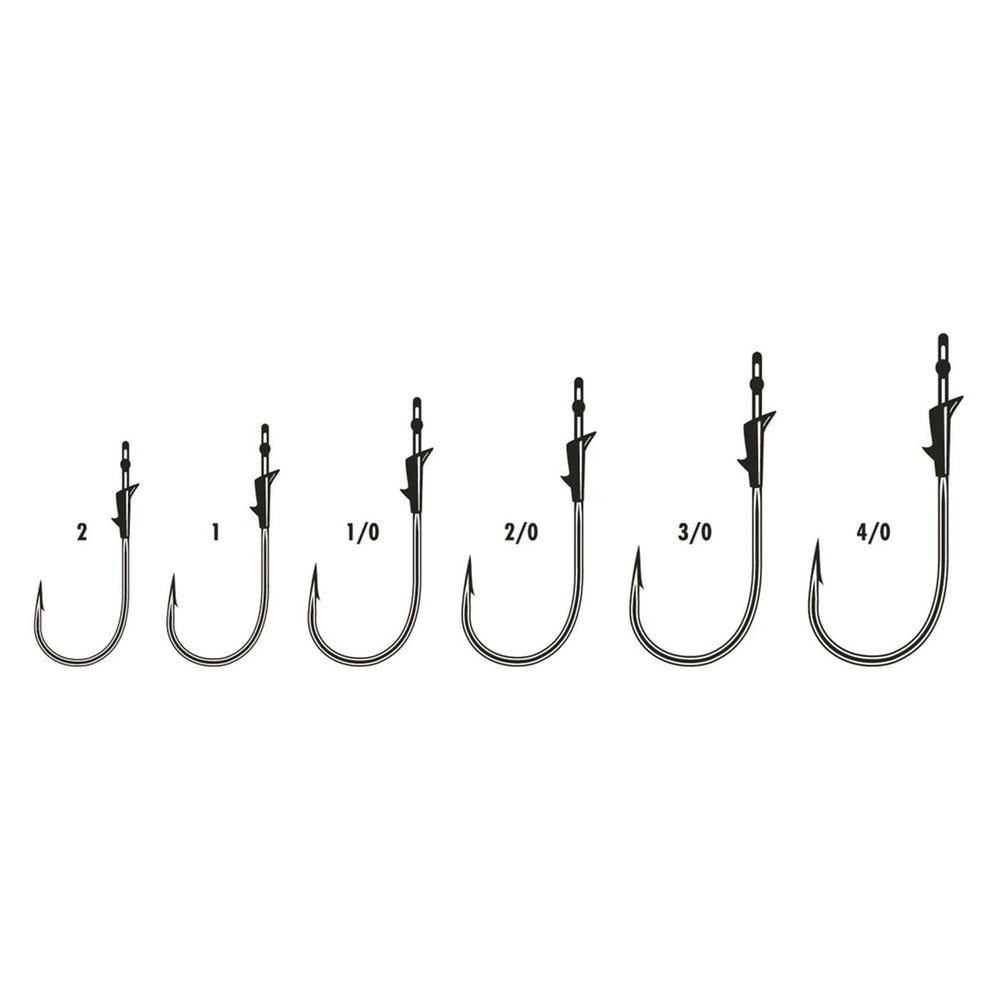 VMC Flippin' Hook resin closed eye reduces line slip during rigging.