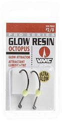VMC Glow Resin Octopus 2/0 Chartreuse side view shows vibrant color for attracting fish