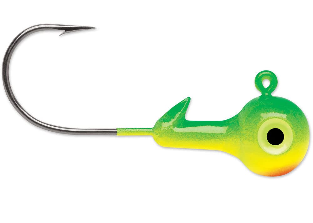 VMC Hard Ball Jig 1/4 oz Chartreuse Lime Green ideal for bass fishing in murky water