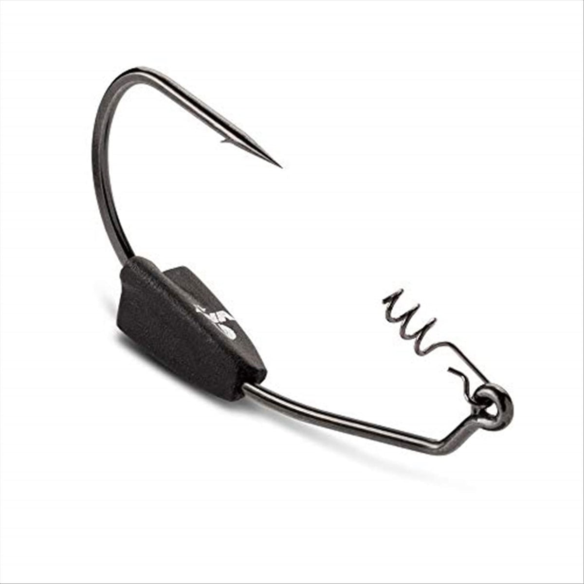 VMC Heavy Duty Weighted Swimbait Hook 7/0 in black nickel securely holds bait for open-water casting.