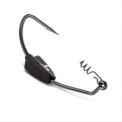 VMC Heavy Duty Weighted Swimbait Hook 7/0 in black nickel securely holds bait for open-water casting.