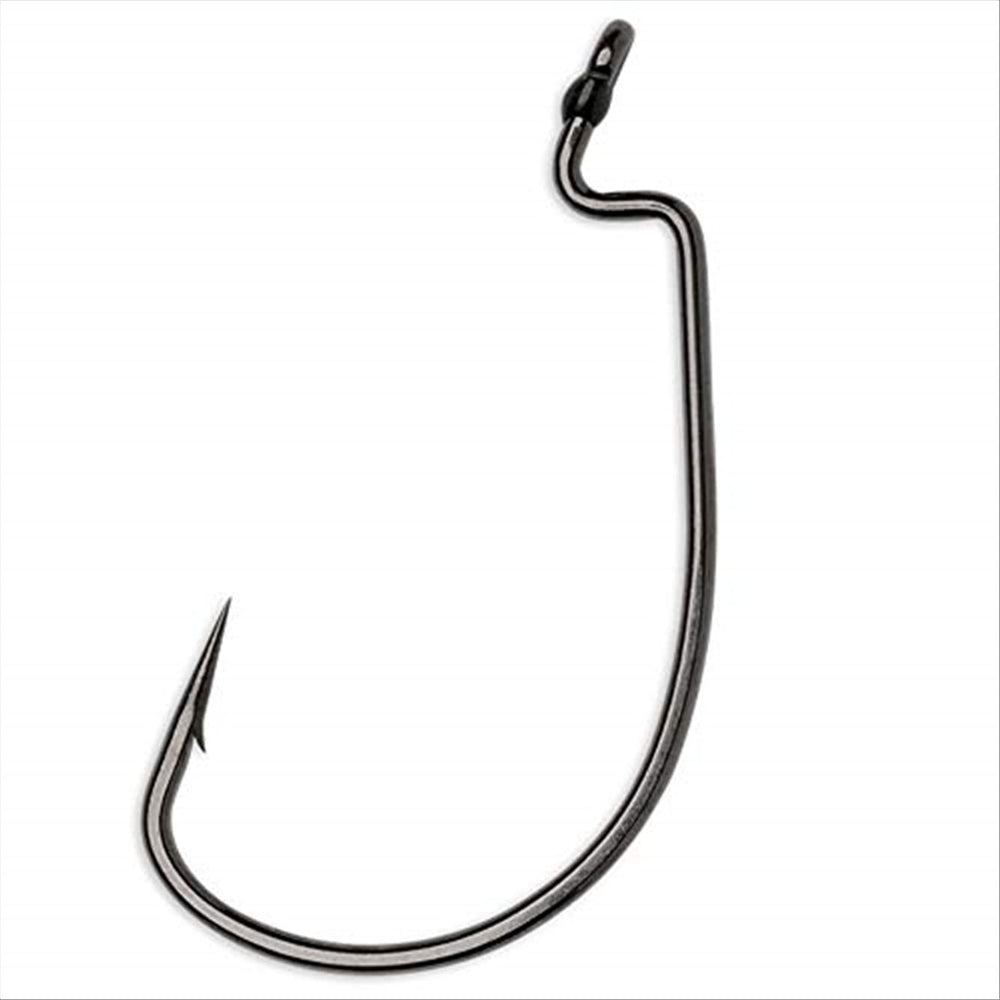 VMC Heavy Duty Wide Gap Hook #4/0 in black nickel, ideal for heavy cover and strong hookups.