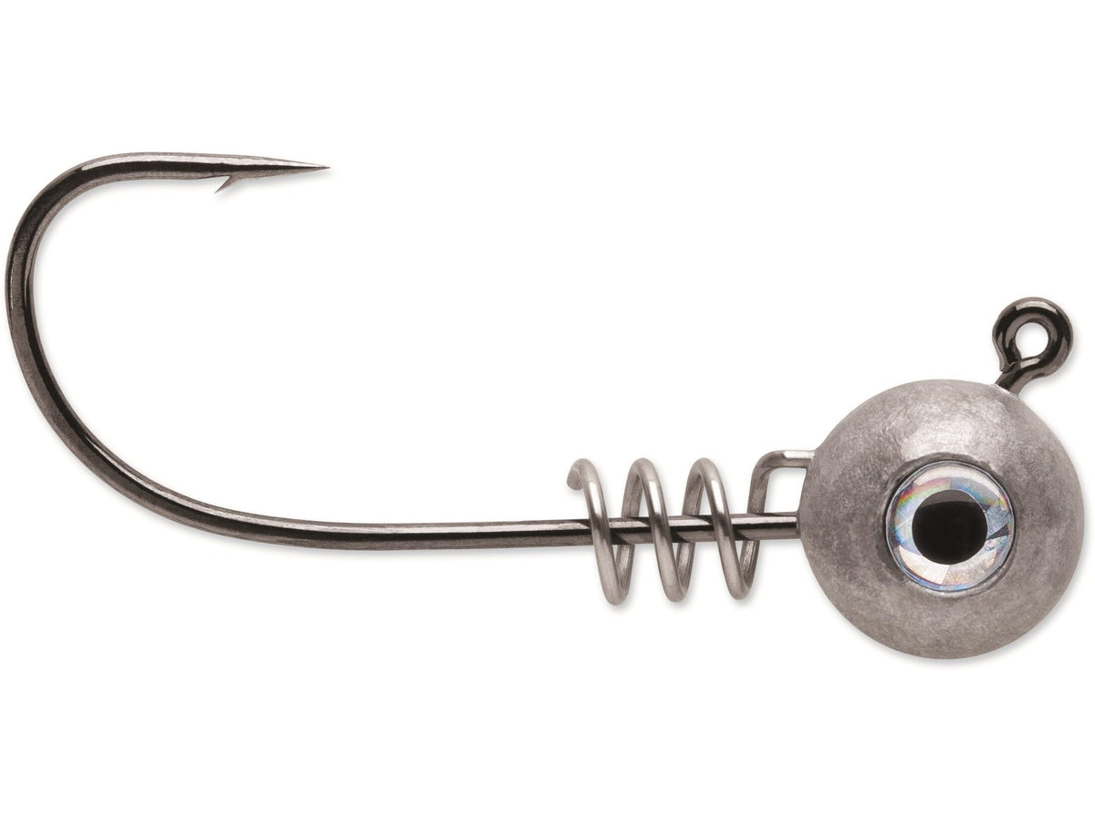 VMC Hybrid Swimbait Jighead Natural finish secures soft plastics for stronger hooksets.