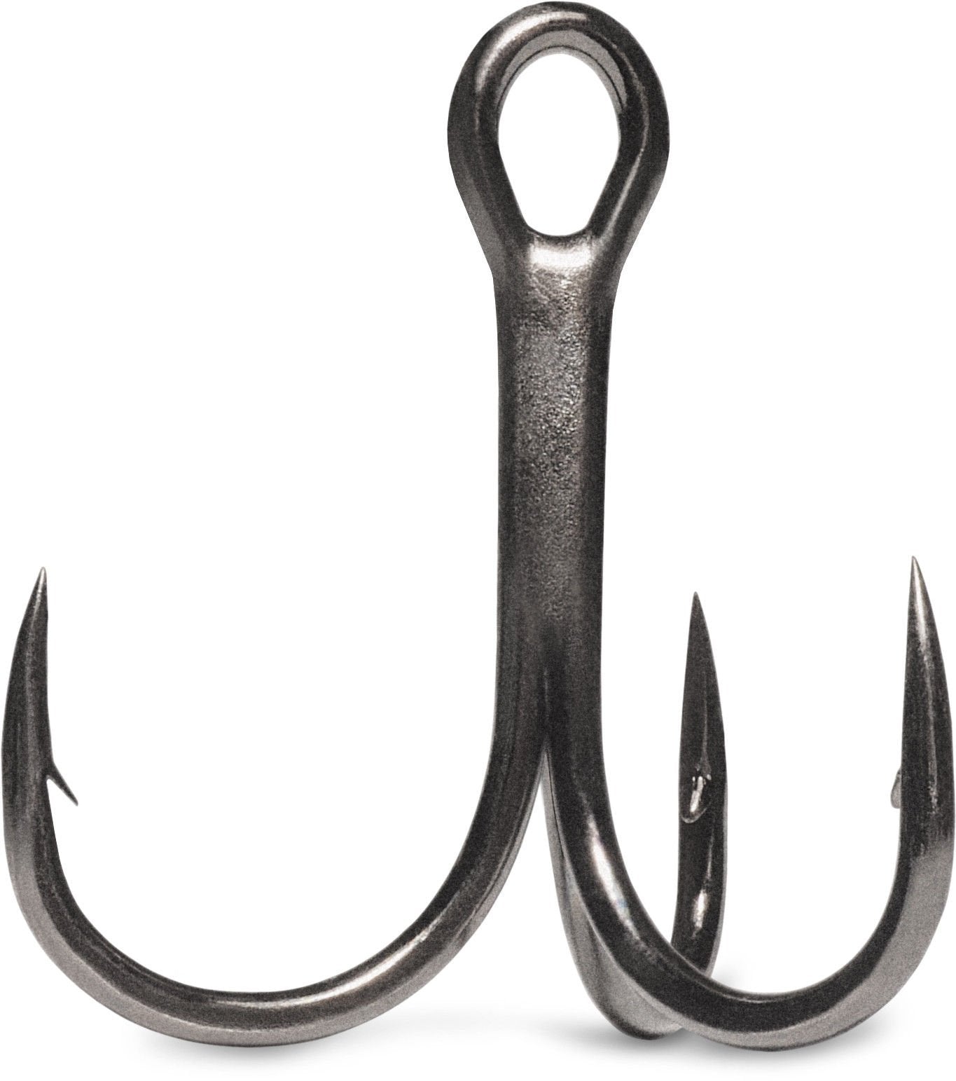 VMC Hybrid Treble 1x Hook size 2 with black nickel finish for strong, reliable lure action.