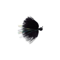 VMC Marabou Jig 1/4 Black front view with lifelike flutter for freshwater use.