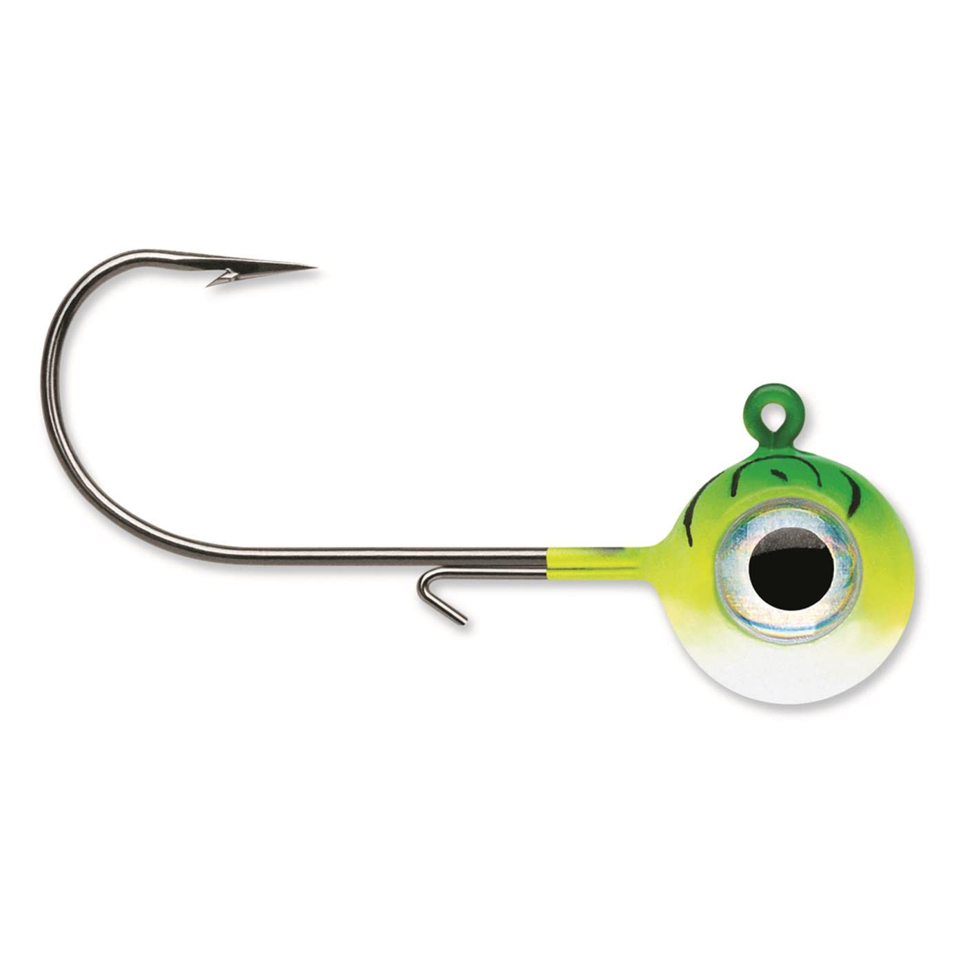 VMC Neon Moon Eye Jig 1/8 Pink Pearl, side view, versatile lure for varied depths