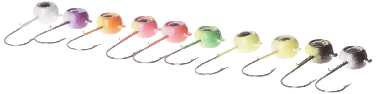 VMC Neon Moon Eye Jig Kit 3D holographic eye enhances lure visibility for night fishing.