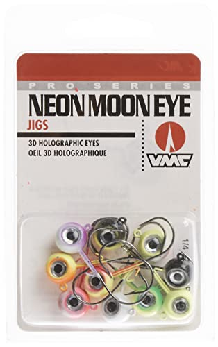 VMC Neon Moon Eye Jig Kit premium hi-carbon steel hook ensures strength and durability.
