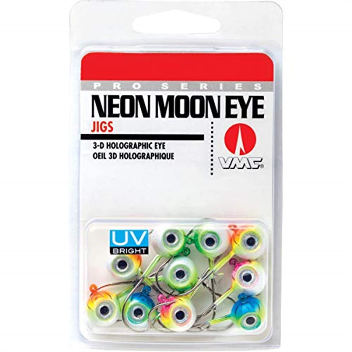 VMC Neon Moon Eye Jig UV kit with 3D holographic eye for versatile lure presentation
