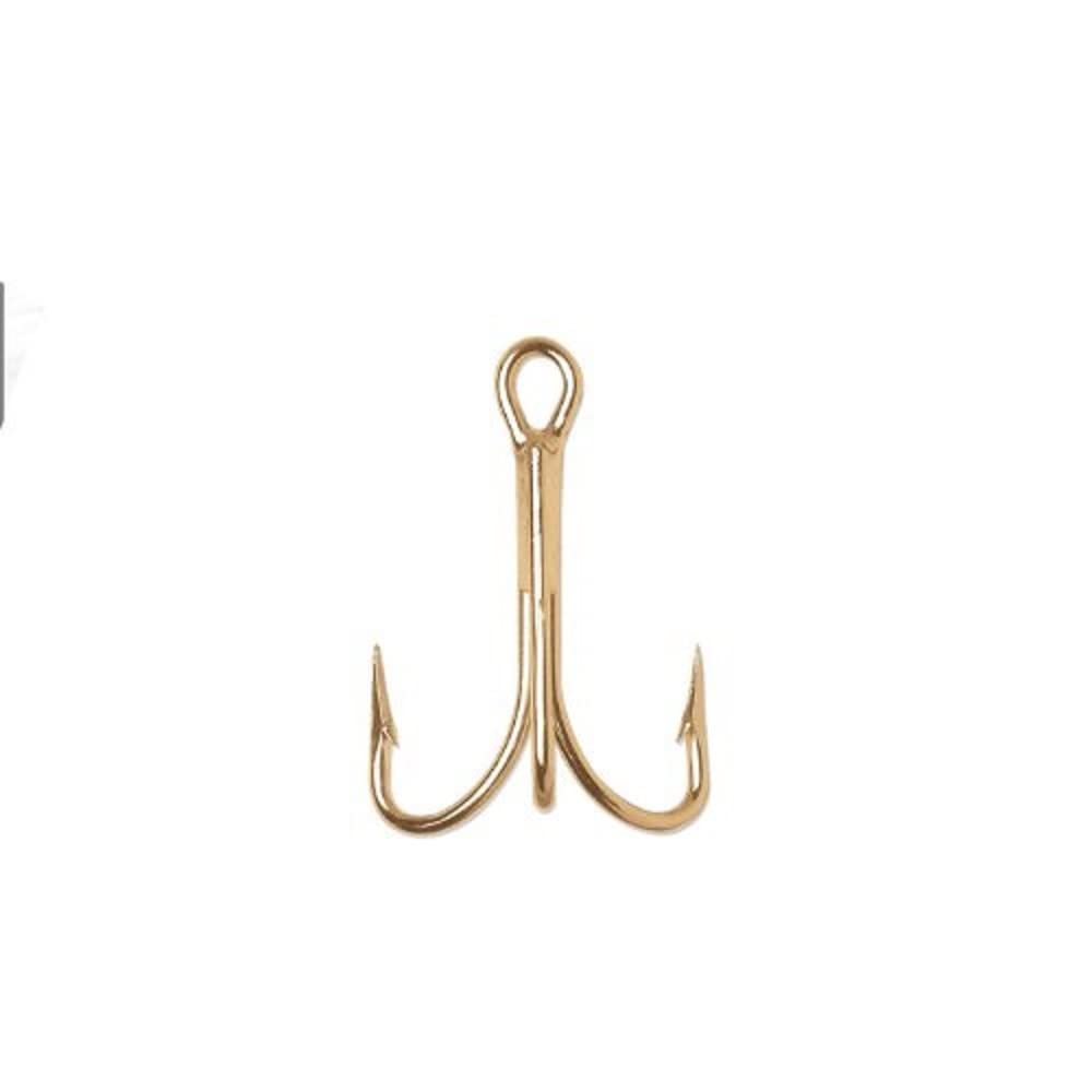 VMC Oshaughnessy treble hook 14 gold for precise hooksets and durable performance in rigs
