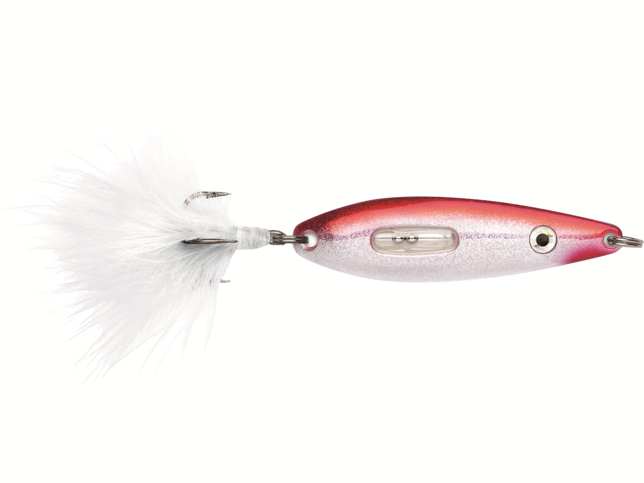 VMC Rattling Roach Spoon 3/16 oz Glow Red Shiner attracts bites in low light