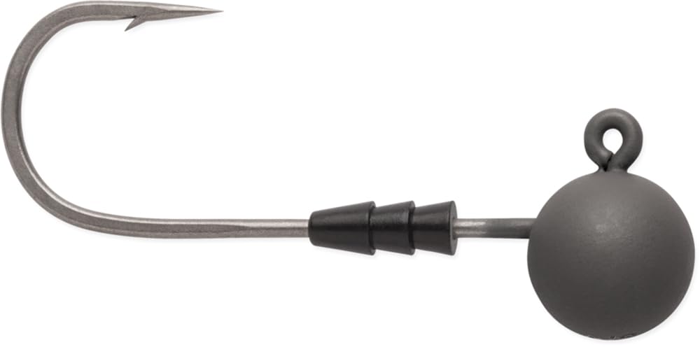 VMC RedLine Tungsten Swimbait Jig matte grey finish for glare-free casting