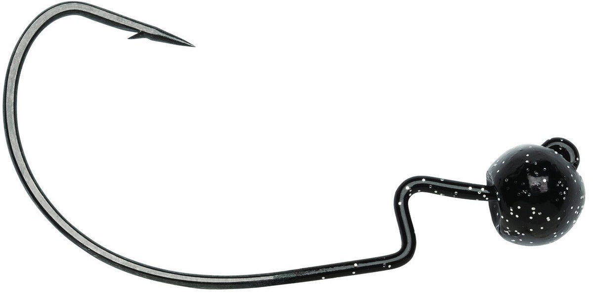 VMC Rugby Jig 3/16 Black for rock-bottom fishing with stable action and sharp point.