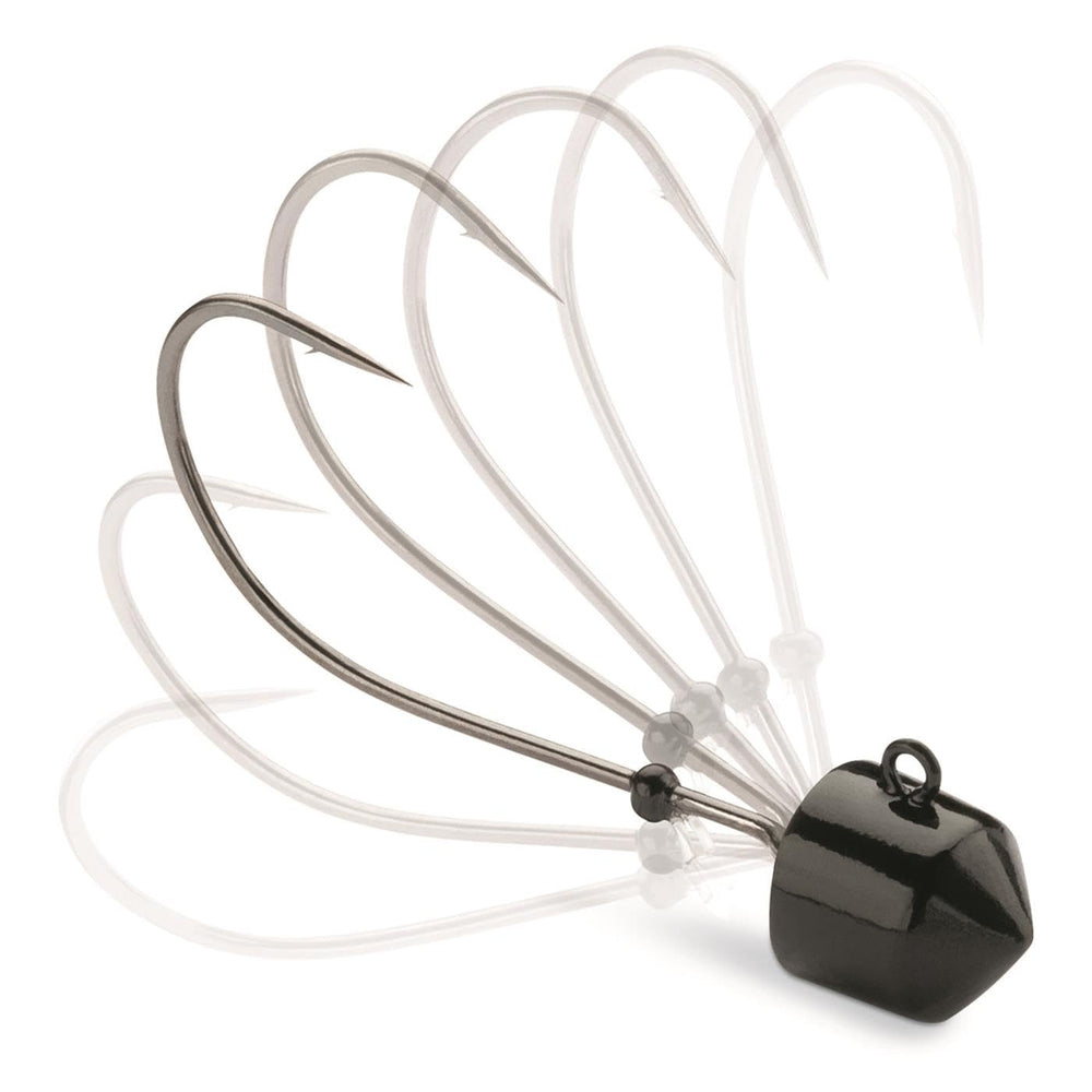 VMC SNRJ18 1/8 oz black Swingin Ned Rig Jig in water for natural crawling action.