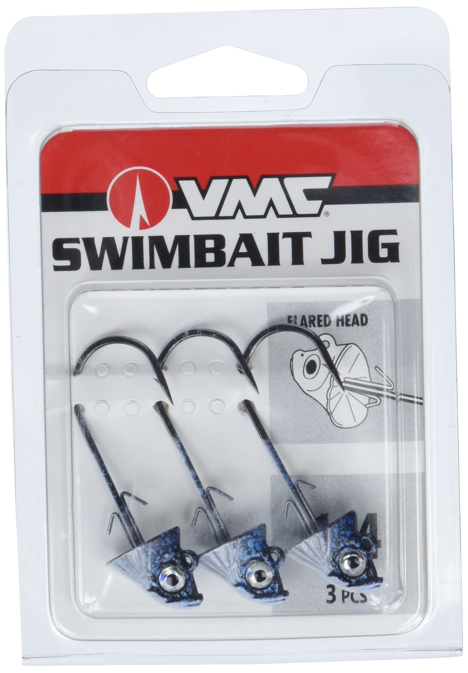 VMC Swimbait Jig concave head keeps swimbait snug during retrieves