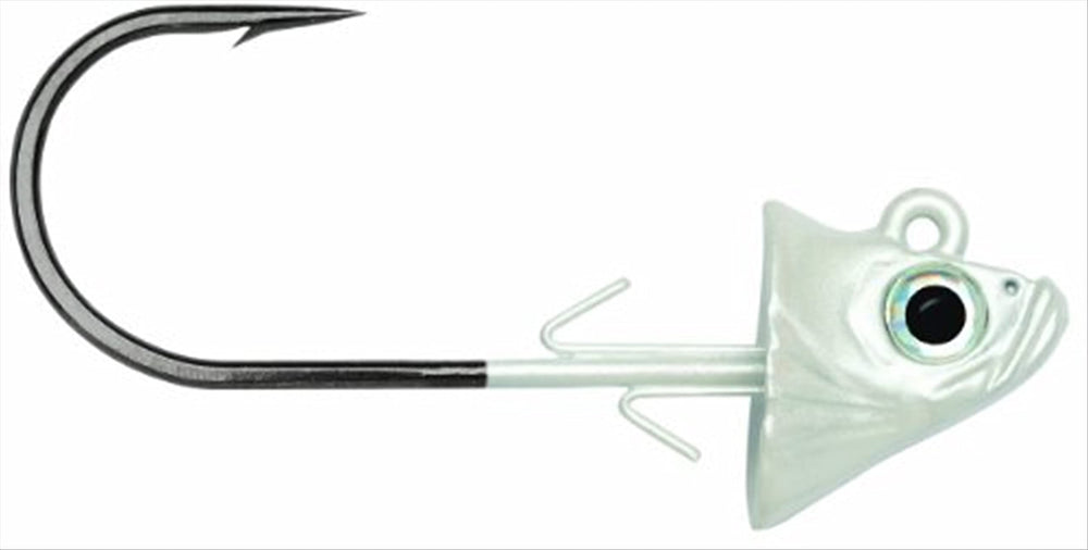 VMC Swimbait Jig with concave head for realistic minnow look and improved jig action