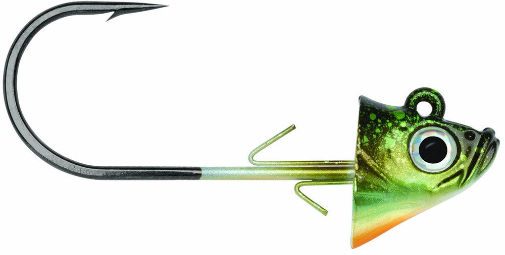 VMC Swimbait Jig Head Blue Gill boosts realism for bass and secures bait with double wire keeper