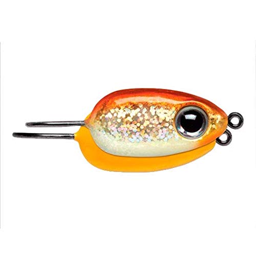 VMC Tear Drop Jig 14GGF Glow Gold Fish closeup reveals durable glow finish.