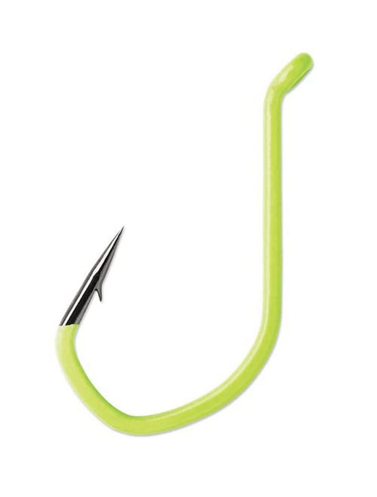VMC TechSet Live Bait Hook Flo Chartreuse #2 ready for precise hook sets in live bait presentations.