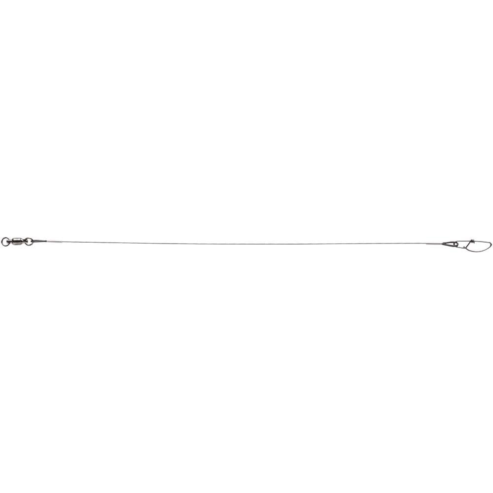 VMC Titanium Leader 7-Strand 6in close-up shows strength and abrasion resistance for saltwater rigs.