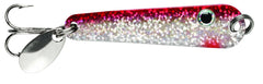 VMC TMS18GRSH tumbler spoon glow red shiner enhances ice fishing lure visibility