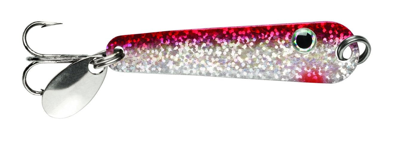 VMC Tumbler Spoon Glow Red Shiner for night fishing and murky-water visibility