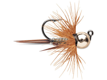 VMC Tungsten Bullfly Jig 1/16 oz Metallic Gold, compact for precise casting and fast sinking.