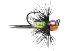 VMC Tungsten Bullfly Jig 1/16 oz Metallic Rainbow shines iridescent, ideal for bass jigging.