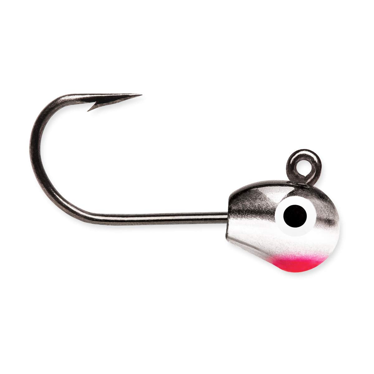 VMC Tungsten Mongo Jig 1/16 oz Glow Red front view improves visibility in low light
