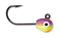 VMC Tungsten Mongo Jig 1/32 oz Glow Purpledescent shown for precise jigging and visibility in low light