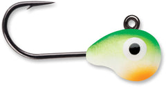 VMC Tungsten Tubby Jig 1/16 oz in Green Orange Glow enhances jigging depth and lure visibility.