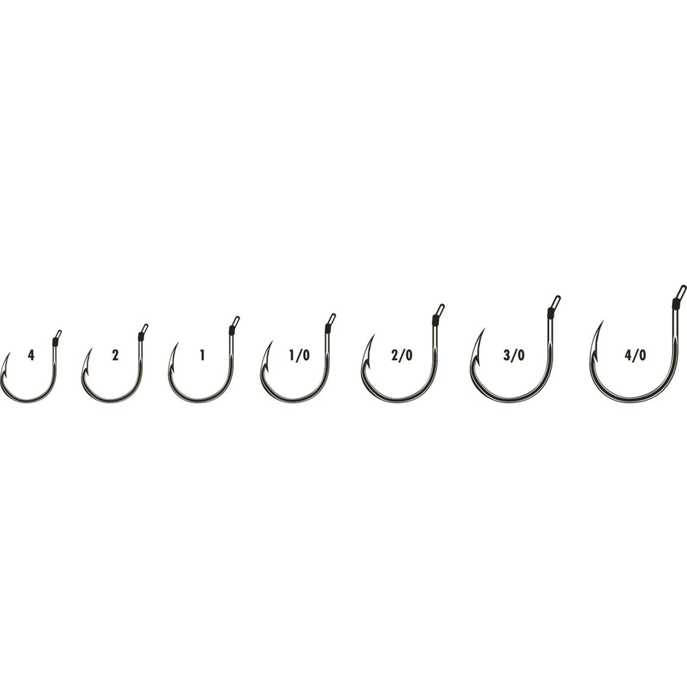 VMC Wacky Hook Black Nickel round shape supports easy Wacky Worm rigging.